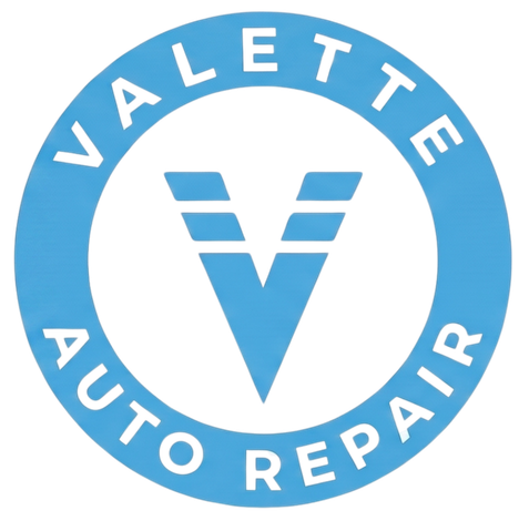 Valette Auto Repair circular blue and white logo
