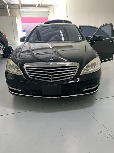 Front view of a Mercedes-Benz S-Class after service at Valette Auto Repair