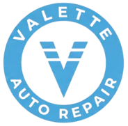 Valette Auto Repair circular blue and white logo